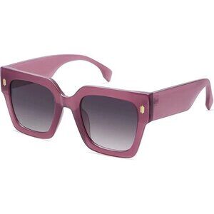 SOJOS Vintage Oversized Square Sunglasses SJ2194 C7 Retro UV400 Protection Purpl